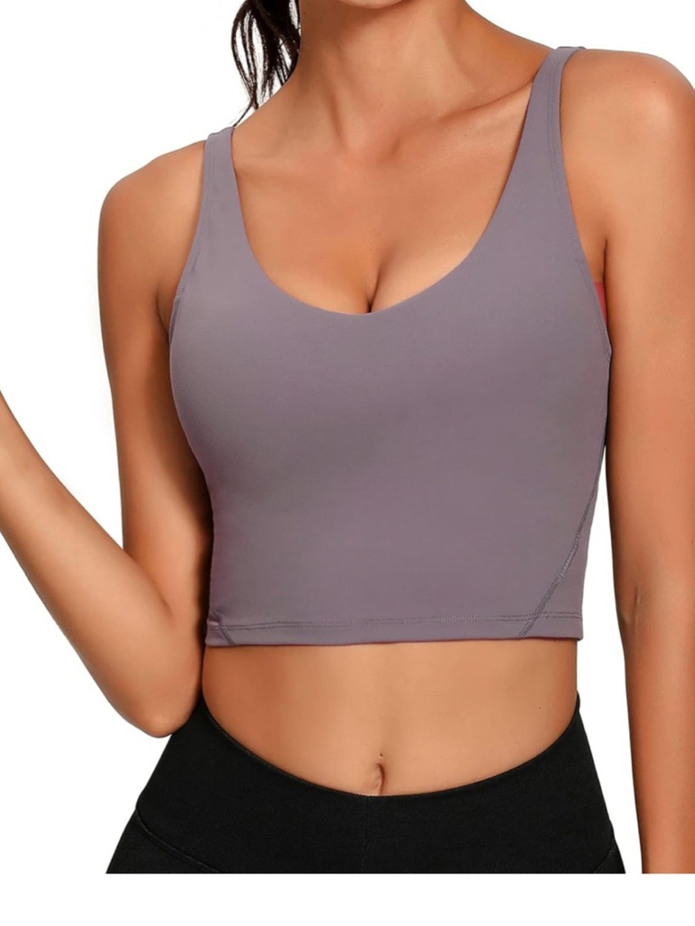 Gray Lavender Sports Bra / Crop Top – Supportive & Sculpting Size Small